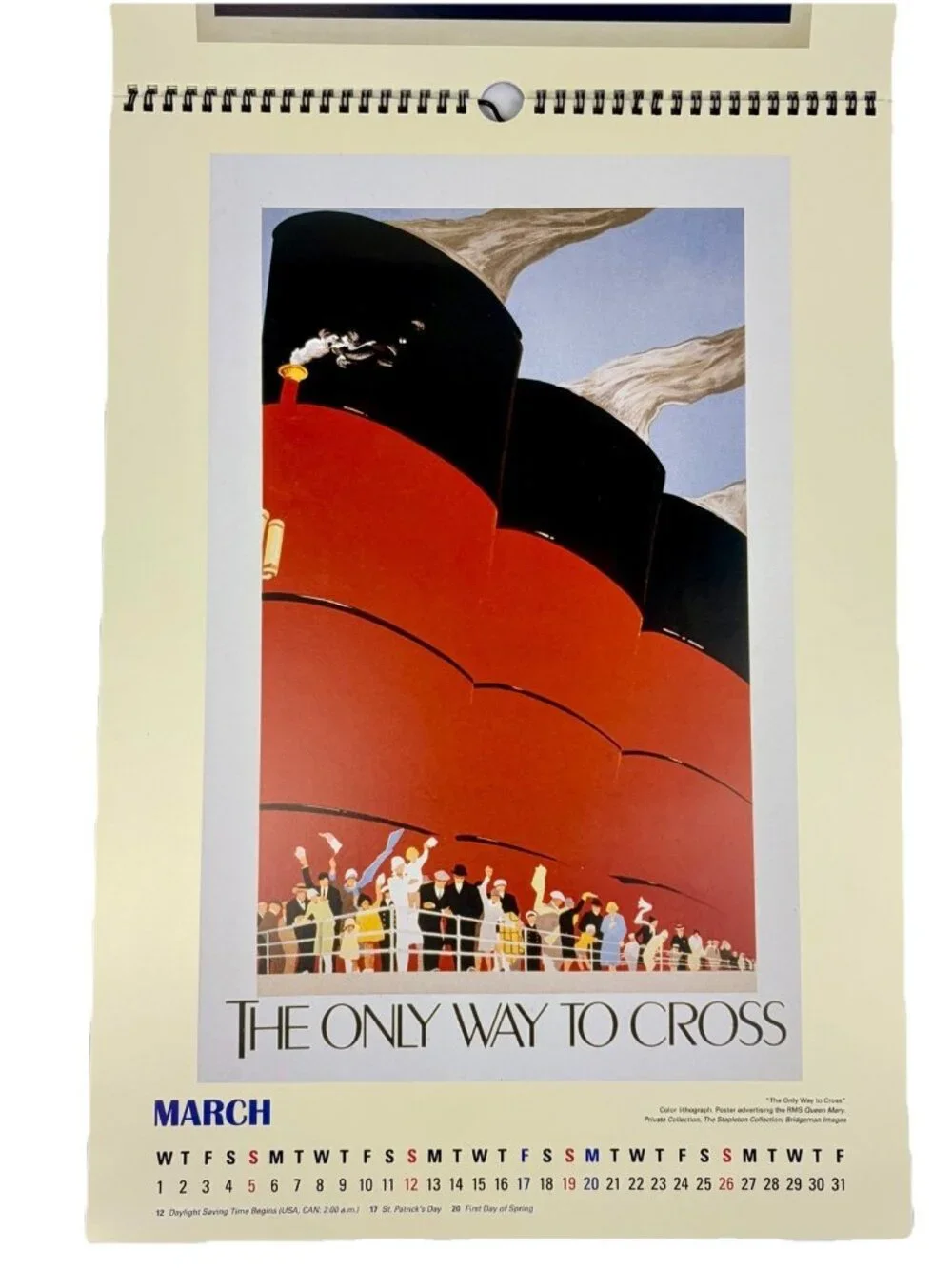 Historic Vintage Travel Poster Calendar Pan Am Queen Mary TWA NY Europe Vegas